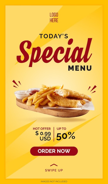 Yellow Food Special Offer Social Media Story Template