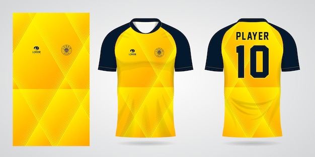 黄色のサッカージャージスポーツデザインテンプレート
