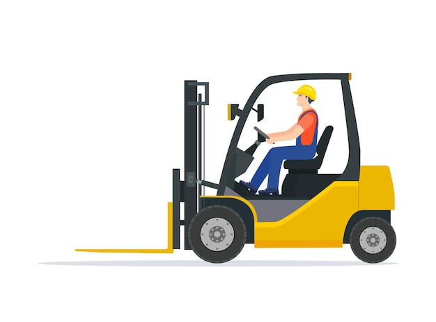 Vector yellow forklift truck