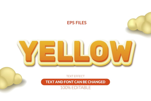 Yellow fun happy enjoy bright editable font eps vector file