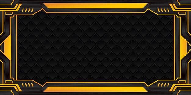 Yellow gaming background for banner frame modern futuristic design