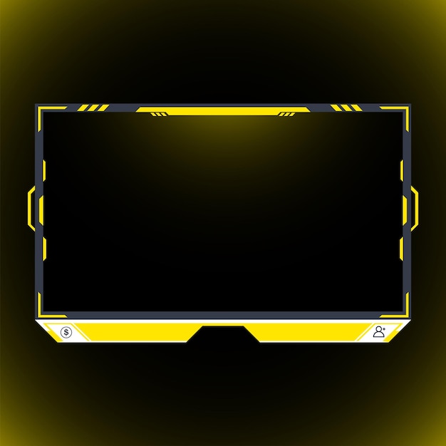 Vector yellow gaming facecam element design