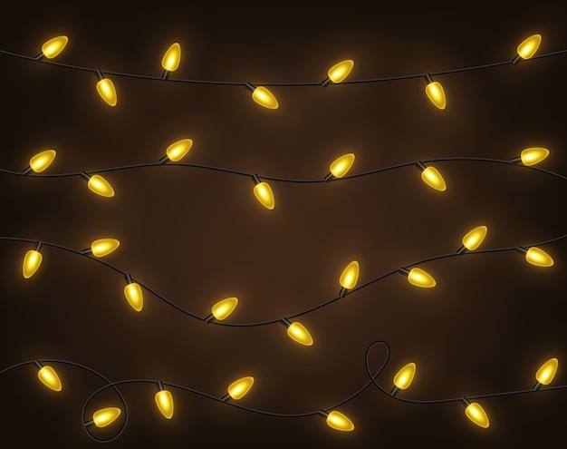 Vector yellow garlands, festive decorations