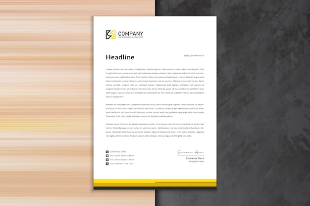 Yellow general business letterhead template