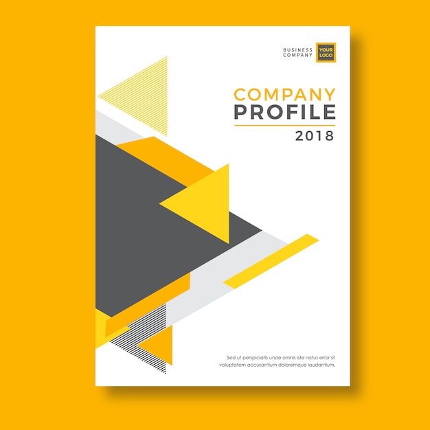 Yellow geometry abstract company profile template