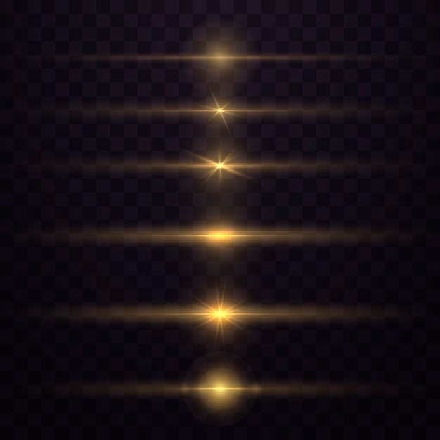 Yellow glowing light explodes on a transparent background. Sparkling magical dust particles. Bright Star. Transparent shining sun, bright flash.  sparkles. To center a bright flash.