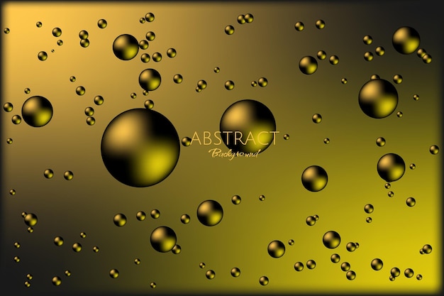 Yellow gold abstract background balls with glossy in vector