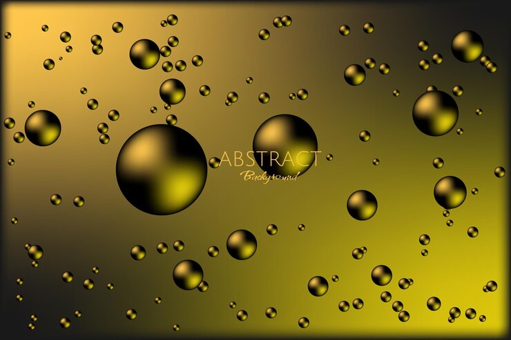 Vector yellow gold abstract background balls with glossy in vector