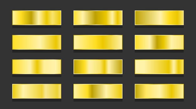 Yellow gold gradients metallic gradients set