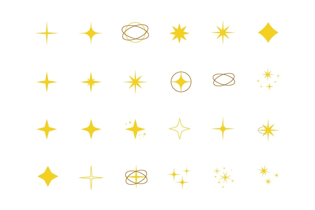 Символы желтого золота с оранжевым блеском