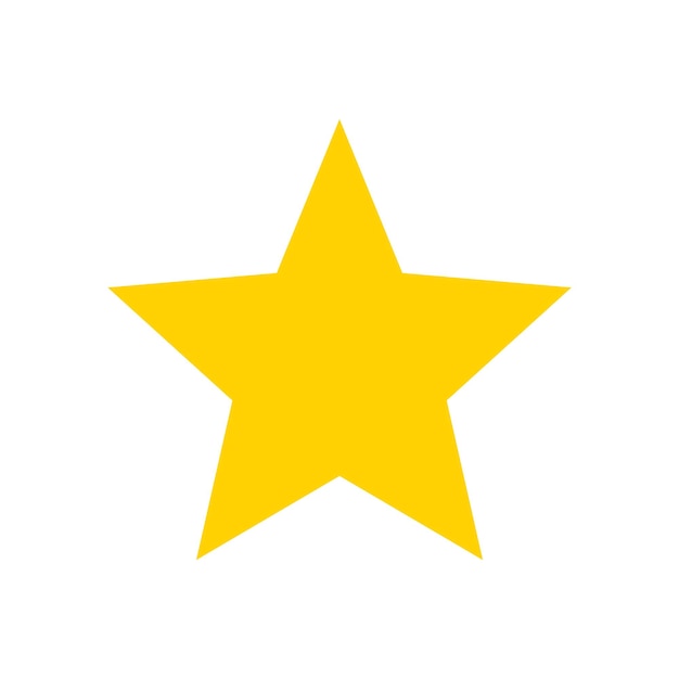 Yellow gold star flat icon isolated vector illustration