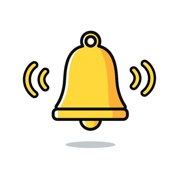 yellow golden bell icon. vector illustration