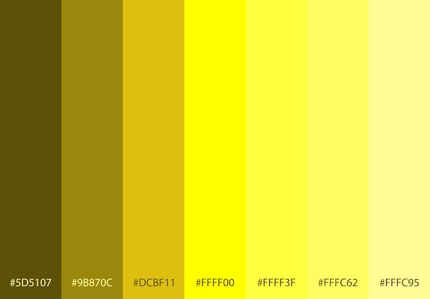 Vettore palette di colori a gradiente giallo