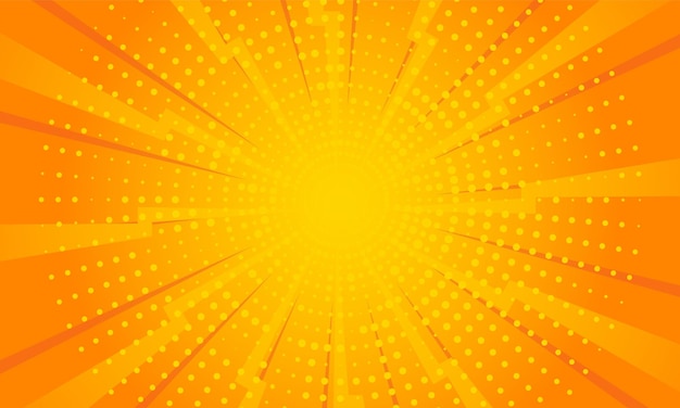 Yellow gradient ray burst dot style background vector design
