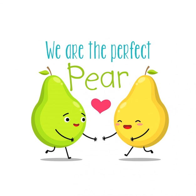 A yellow and green pear. vector illustration