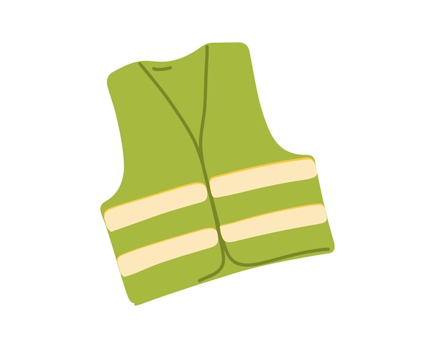 Желто-зеленый сигнальный жилет со светоотражающими полосами, используемый при работе в зонах повышенной опасности.