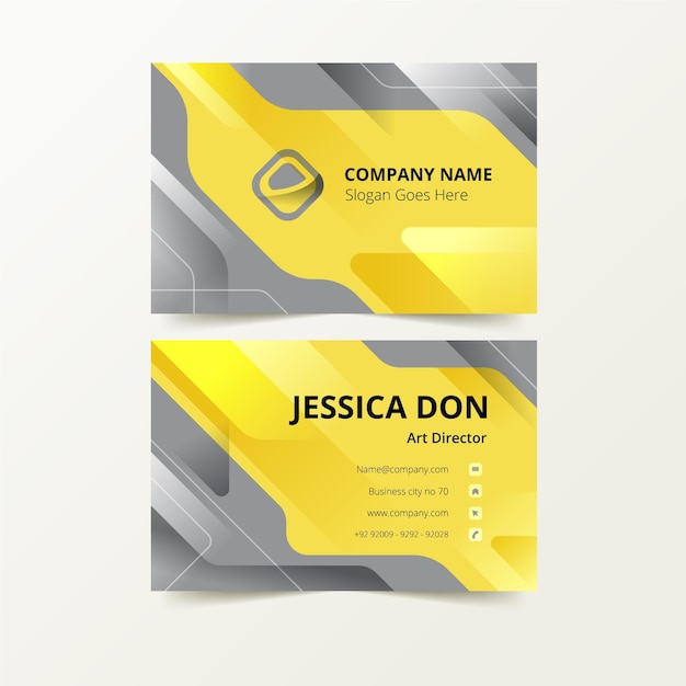 Yellow and grey business card