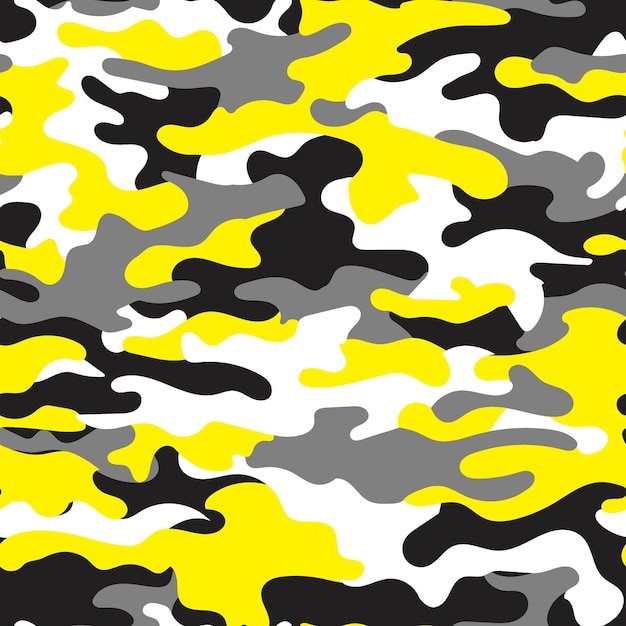 Yellow and grey camouflage seamless pattern design Yellow army uniform camo design