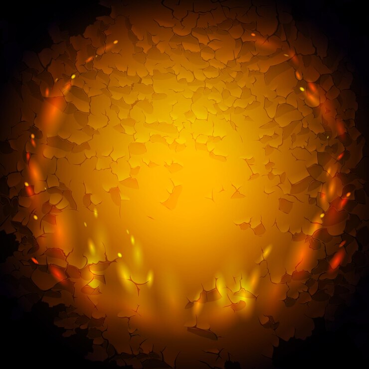 Vector yellow grunge background with fire
