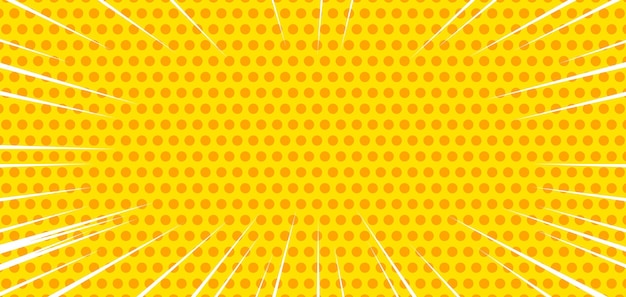 Vector yellow halftone comic background