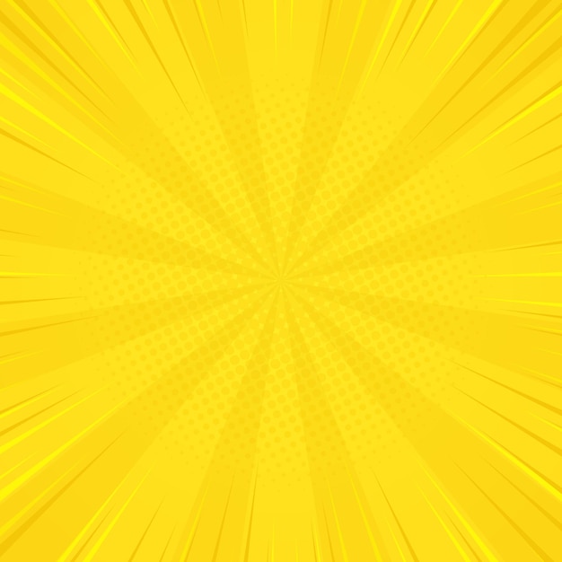 Vector yellow halftone comic cartoon background