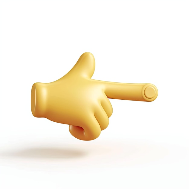 A yellow hand with a thumb pointing towards the viewer