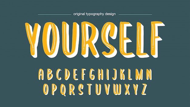 Yellow handwritten typography