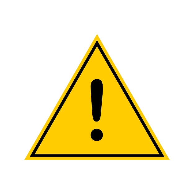 Yellow Hazard warning attention sign with exclamation mark symbol, vector format