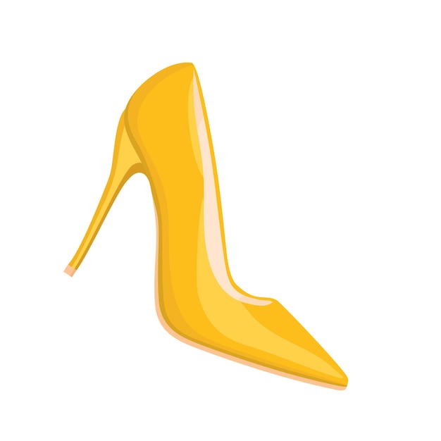 Vector yellow heel shoes