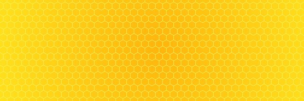 Vector yellow hexagon honeycomb mesh pattern with text space