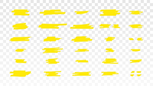 Yellow Highlighter Marker Strokes.