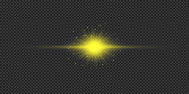 Yellow horizontal light effect of lens flares