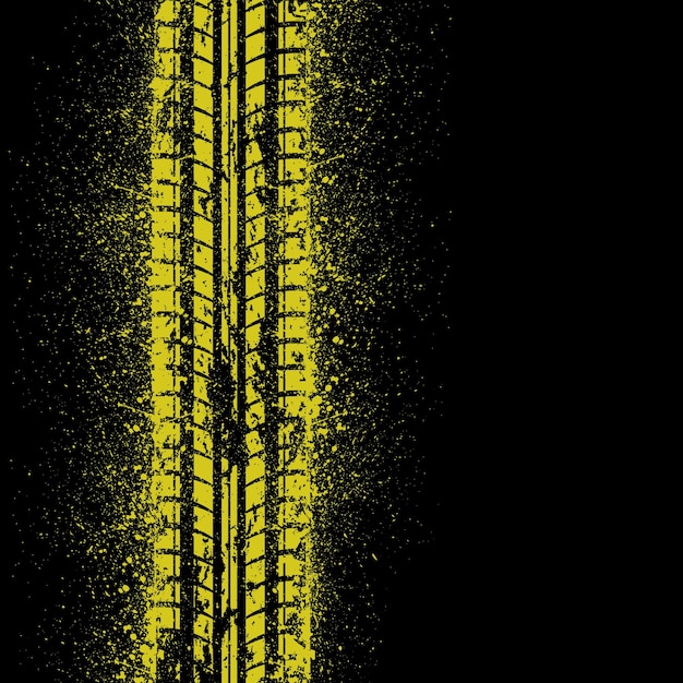 Yellow ink tire track