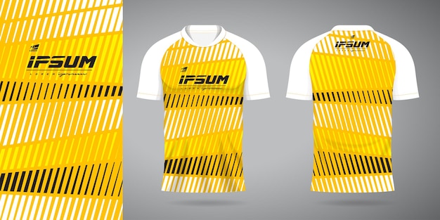 Шаблон дизайна рубашки спортивной формы желтого джерси