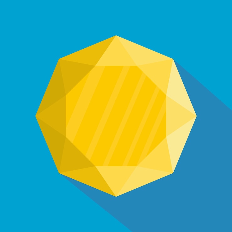 Vector yellow jewel icon flat illustration of yellow jewelvector icon for web