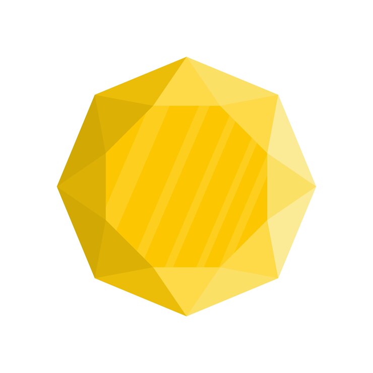 Vector yellow jewel icon flat illustration of yellow jewelvector icon for web
