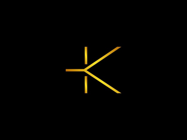 Vector a yellow k logo with a black background