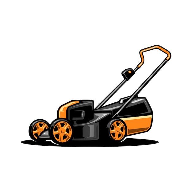 Vector yellow lawn mower illustration vector