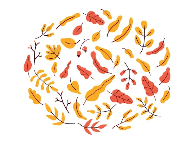 Yellow Leaves vector composition Autumn fall