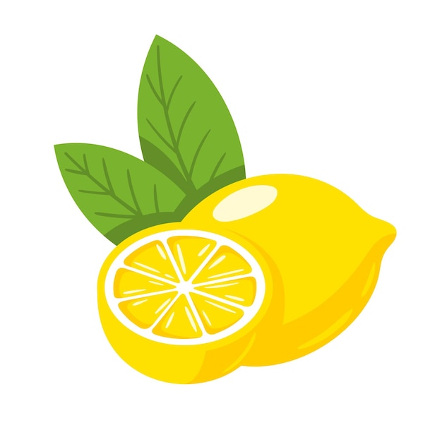 yellow lemon isolated on white background