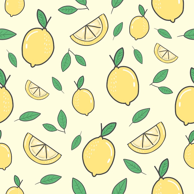 Yellow Lemon Seamless Pattern 