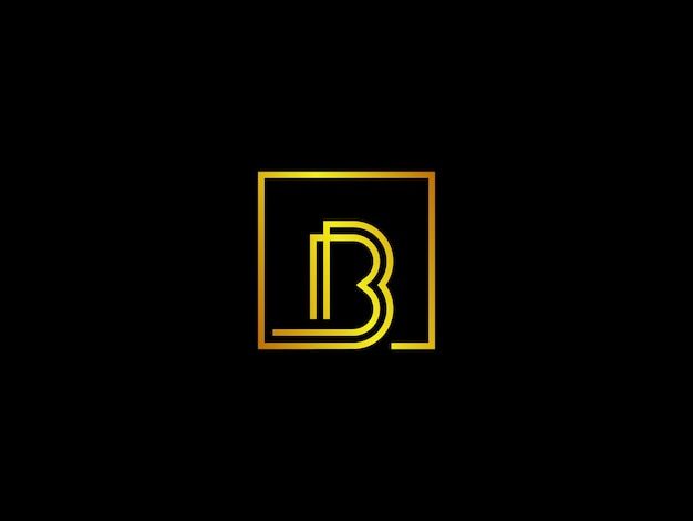 Vector yellow letter b on a black background