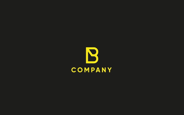Вектор Желтая буква b логотип с черным фоном