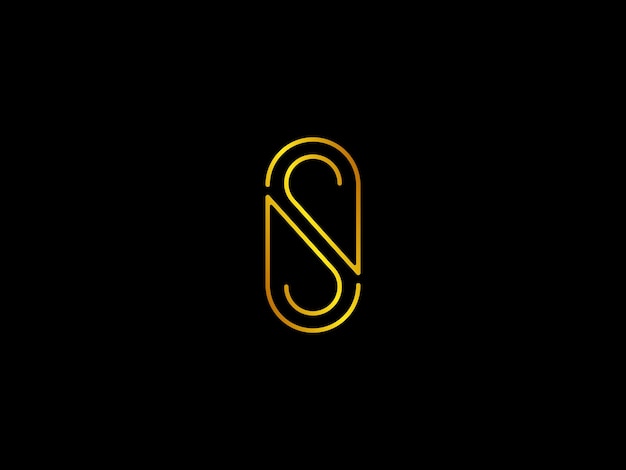 검정색 배경의 노란색 문자 s
