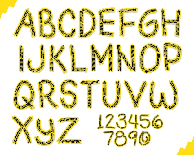 Vector yellow letter text font alphabet typography