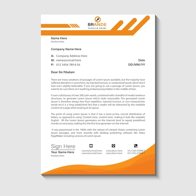 yellow letterhead design