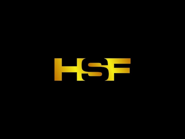 Yellow letters hsf on a black background