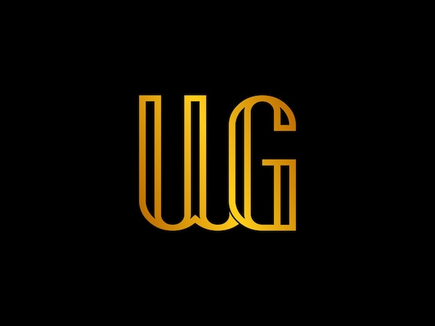 Vector yellow letters wg on a black background