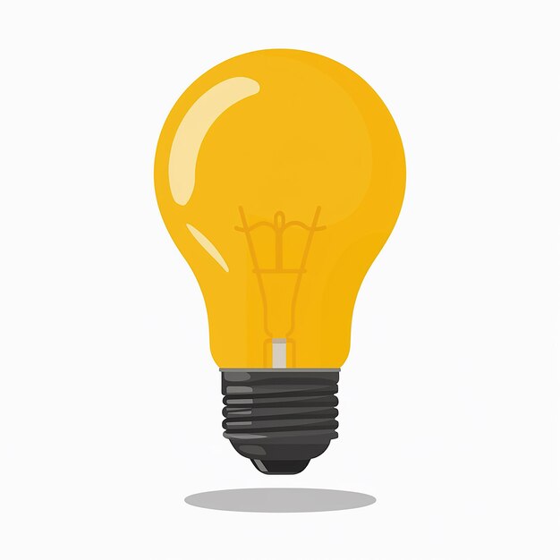 Vector a yellow light bulb with a white background that says quot light quot