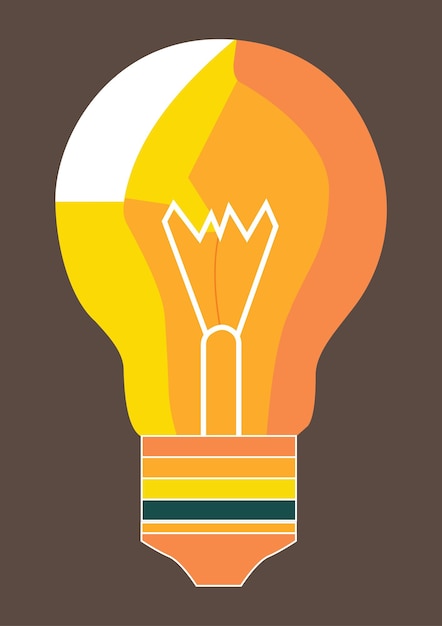 Una lampadina gialla con sopra la scritta light